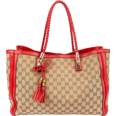 Gucci Monogram GG Bella Bamboo Handtasche