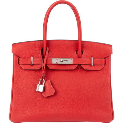 Hermès Rouge Garance Togo Palladium Birkin 30 Handtasche