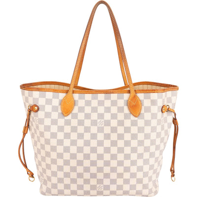 Louis Vuitton Monogram Damier Azur Neverfull MM Schultertasche