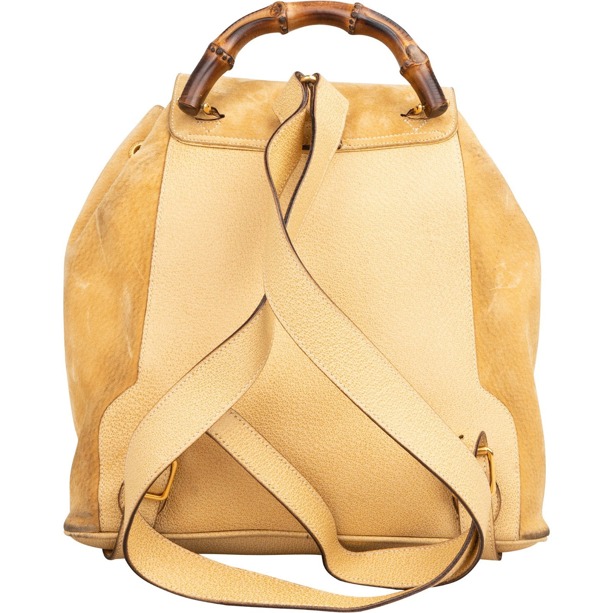 Gucci Suede Bamboo Drawstring Backpack