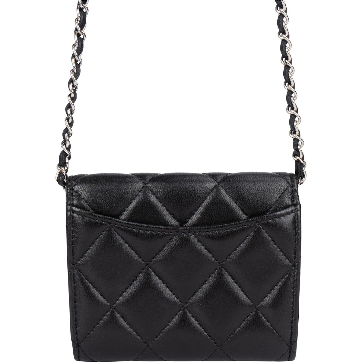 Chanel Quilted Lambskin CC Single Flap Wallet on Chain