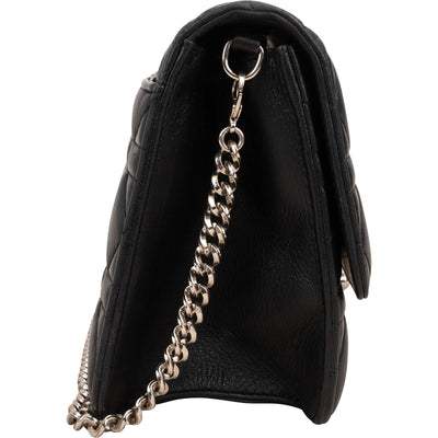 Christian Dior Black Quilted Cannage Lambskin Wallet On Chain Crossbody Bag