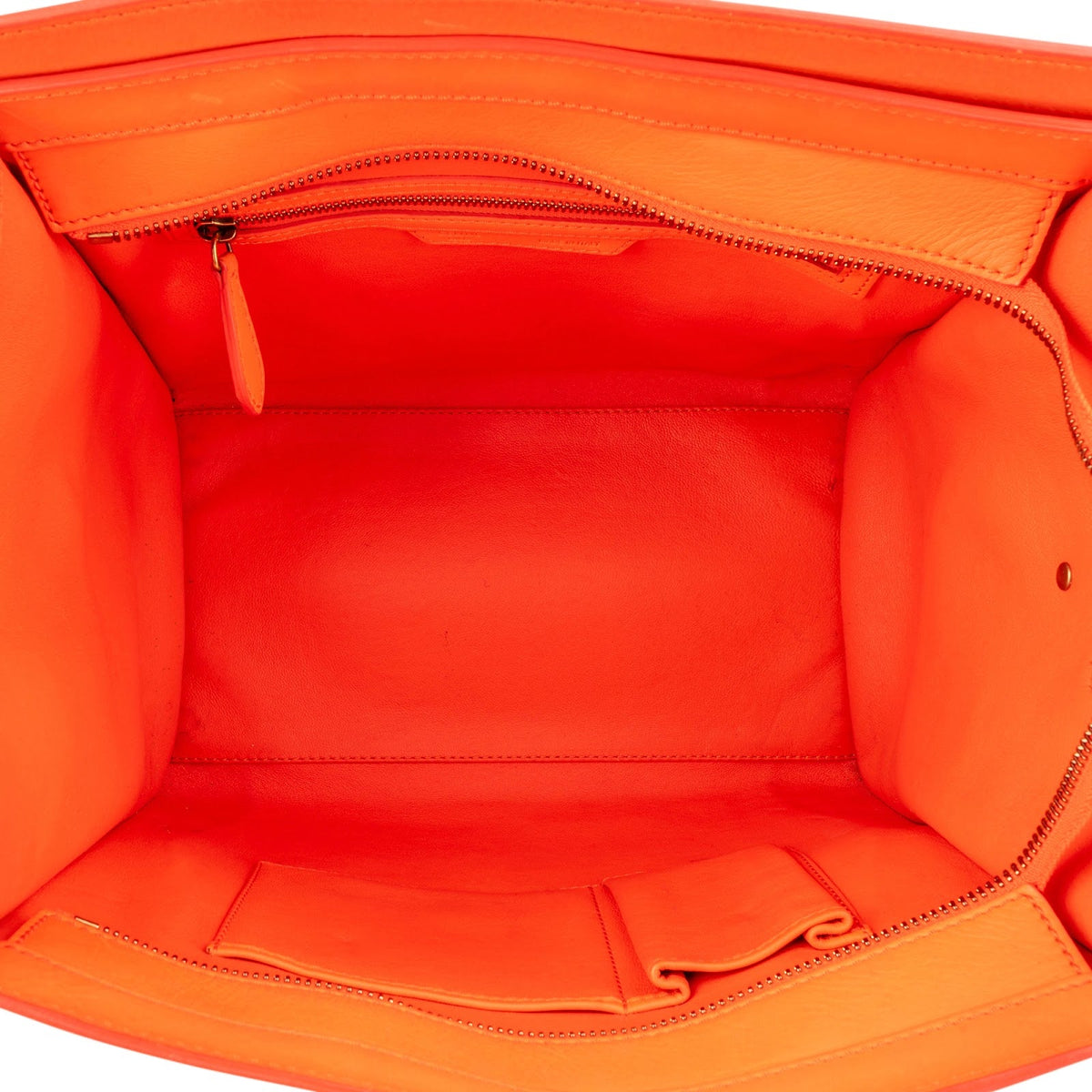 Bolso de mano Céline Luggage en piel de becerro naranja