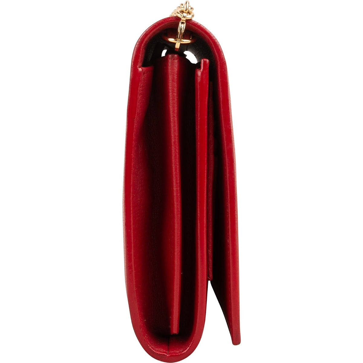 Yves Saint Laurent Grained Calfskin Cassandre Wallet On Chain Crossbody Bag