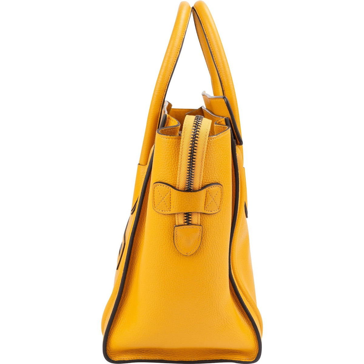 Celine Luggage Tote aus gelbem Drummed-Kalbsleder – Ansicht 6