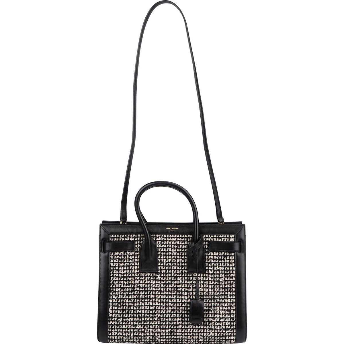 Borsa Saint Laurent Sac de Jour in tweed e pelle