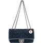 Borsa a tracolla Chanel Medium Single Flap in denim trapuntato