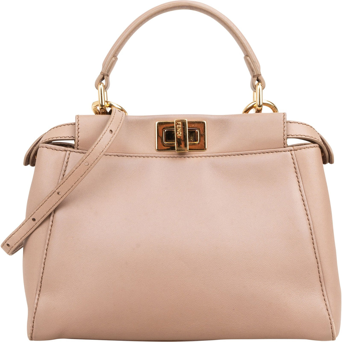 Fendi Leather Peekaboo Mini Handbag