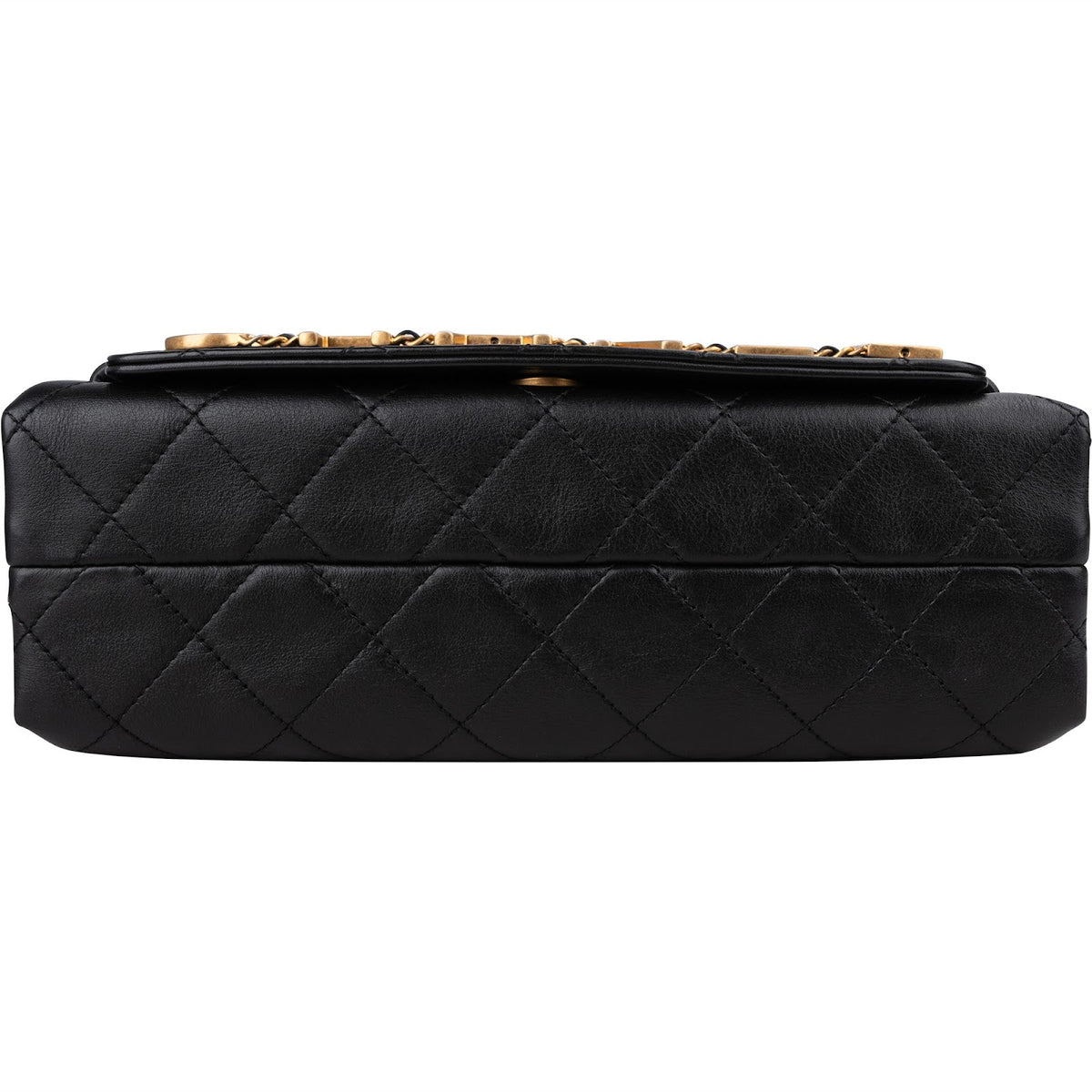 Borsa a tracolla Chanel Single Flap in pelle di agnello trapuntata con lettere a catena