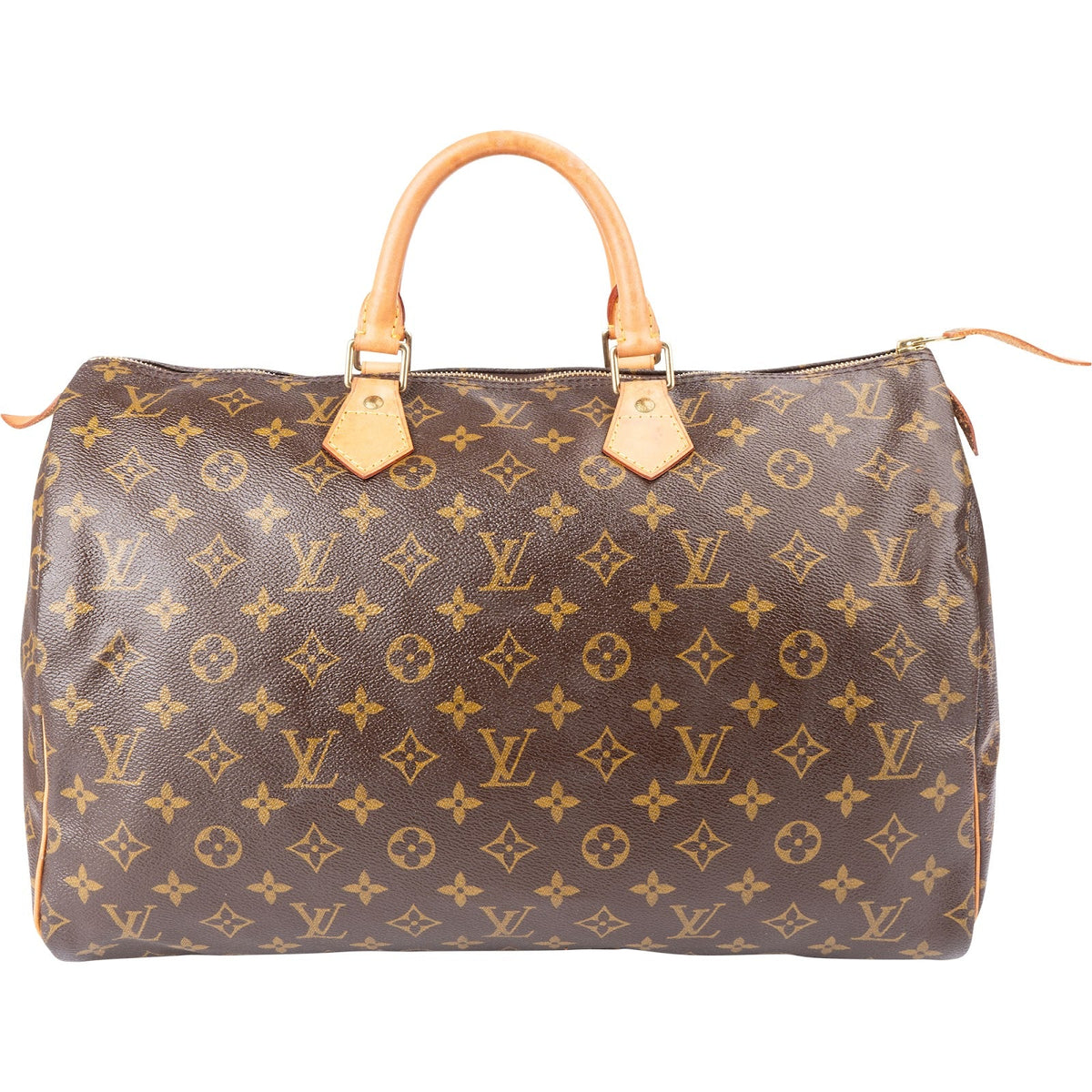 Louis Vuitton Monogram Canvas Speedy 40 aus Canvas und Vachetta-Leder – Vorderansicht