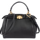 Fendi Black Leather Peekaboo Small Handbag