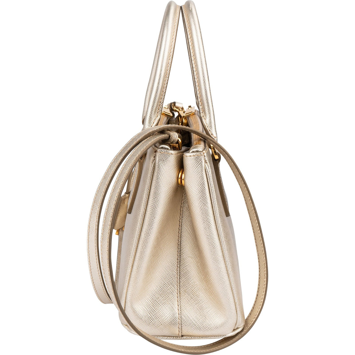 Borsa a mano piccola Galleria in pelle Saffiano metallizzata Prada