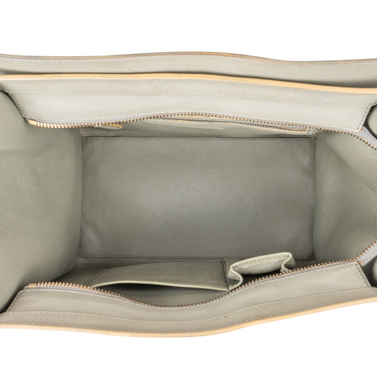 Sac à main Céline Large Luggage en cuir lisse vert