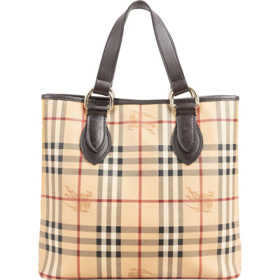 Burberry Haymarket Check Canvas Tote Handbag