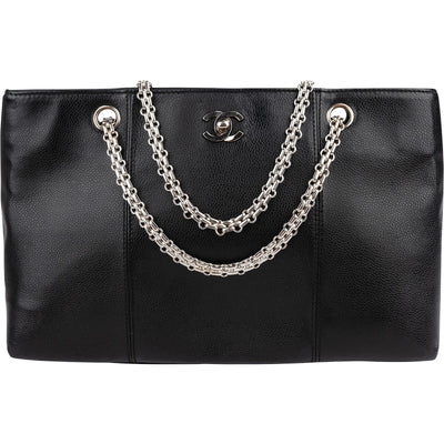 Chanel Caviar Leather Bijoux Chain Tote Shoulder Crossbody Bag