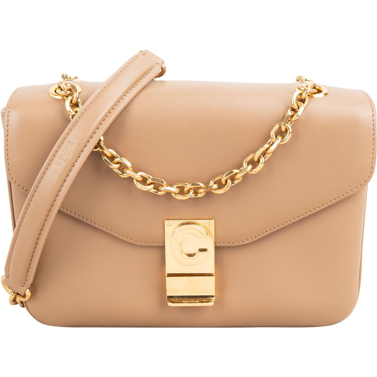 Celine Classic Box Medium schoudertas van kalfsleer met C-sluiting