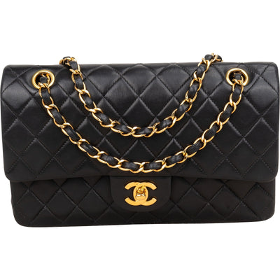 Chanel Quilted Lambskin Medium 24K Gold Double Flap Shoulder Bag