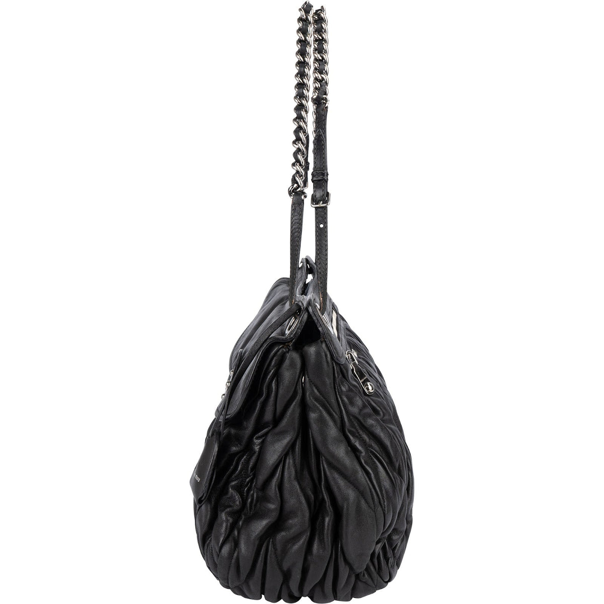 Sac à bandoulière hobo Miu Miu en cuir matelassé