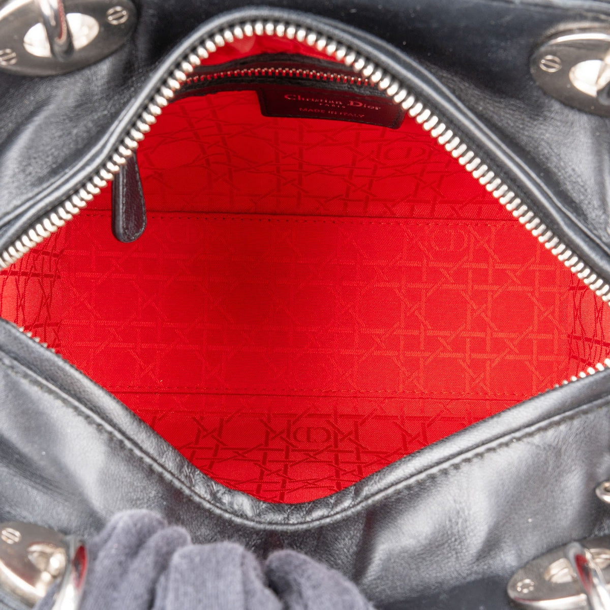 Christian Dior Black Quilted Lambskin Lady Dior Handbag