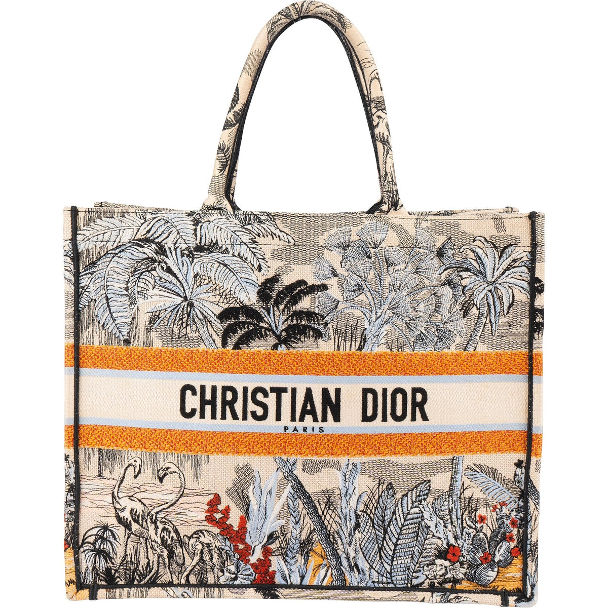 Bolso de mano Dioriviera Tropical Book Tote de lona bordada de Christian Dior