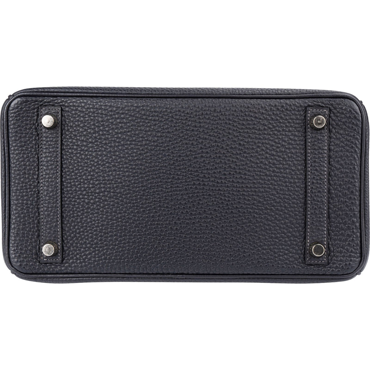 Borsa a mano Hermès Palladium Birkin 30 in pelle Togo Dark Navy Bleu