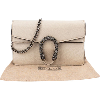 Gucci Grained Leather Dionysus Crystal Super Mini Crossbody Bag