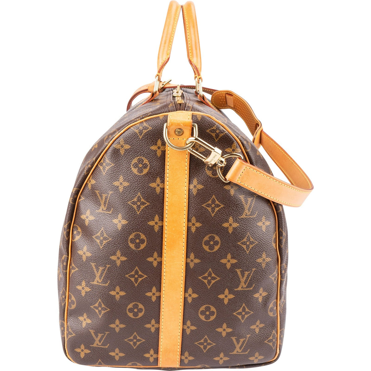 Borsa da viaggio Louis Vuitton Keepall 55 Bandoulière in tela Monogram
