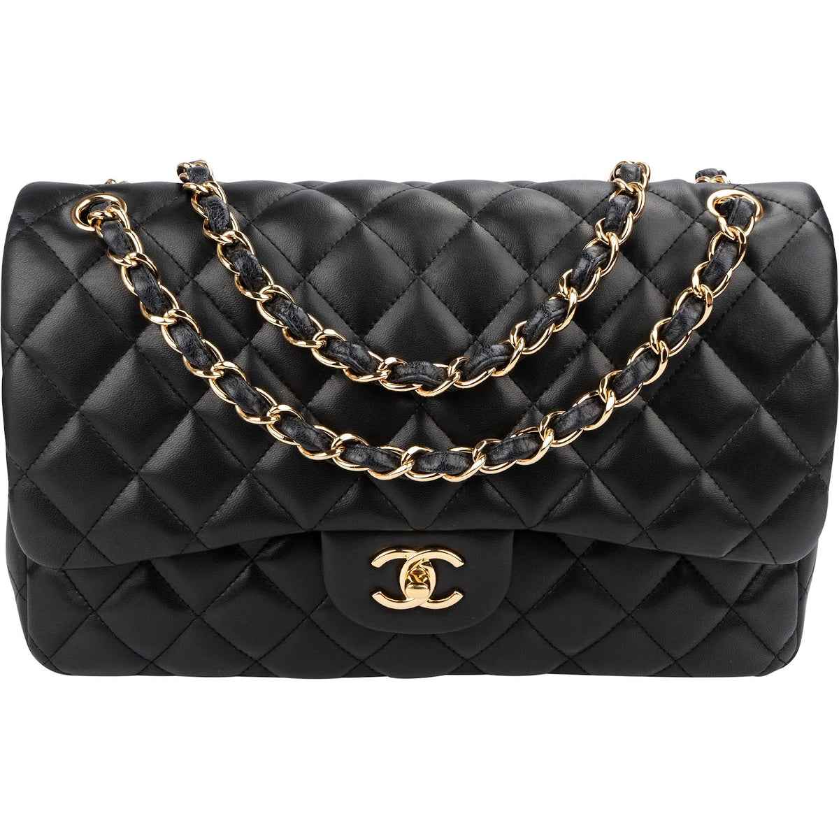 Chanel Jumbo Double Flap aus gestepptem Lammleder – Vorderansicht