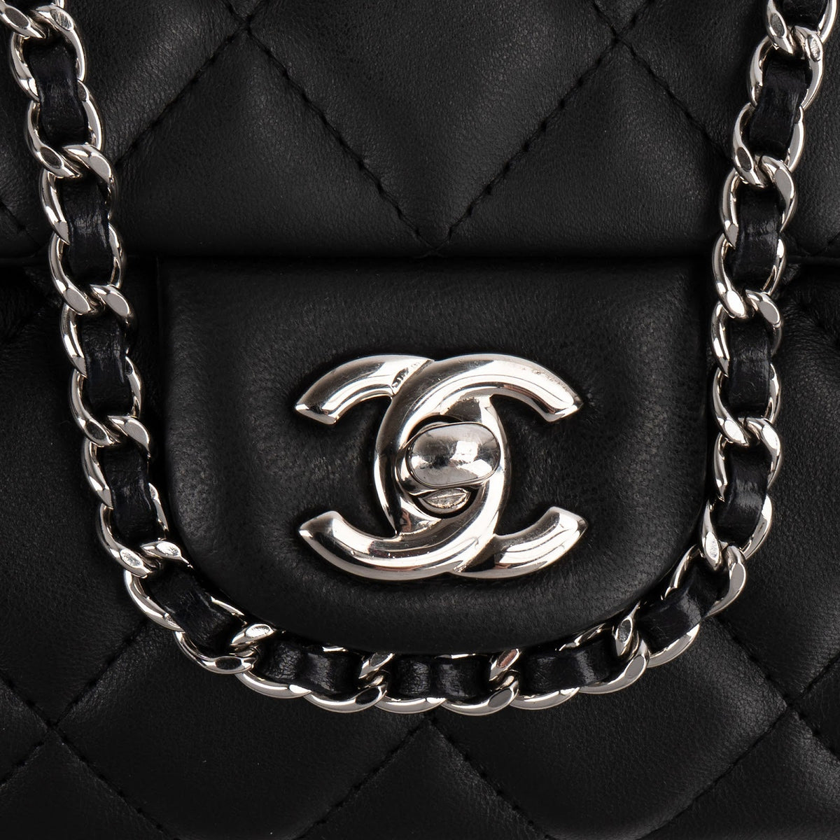 Chanel Lammleder Palladium Single Flap Schultertasche, Bild 4 von 10