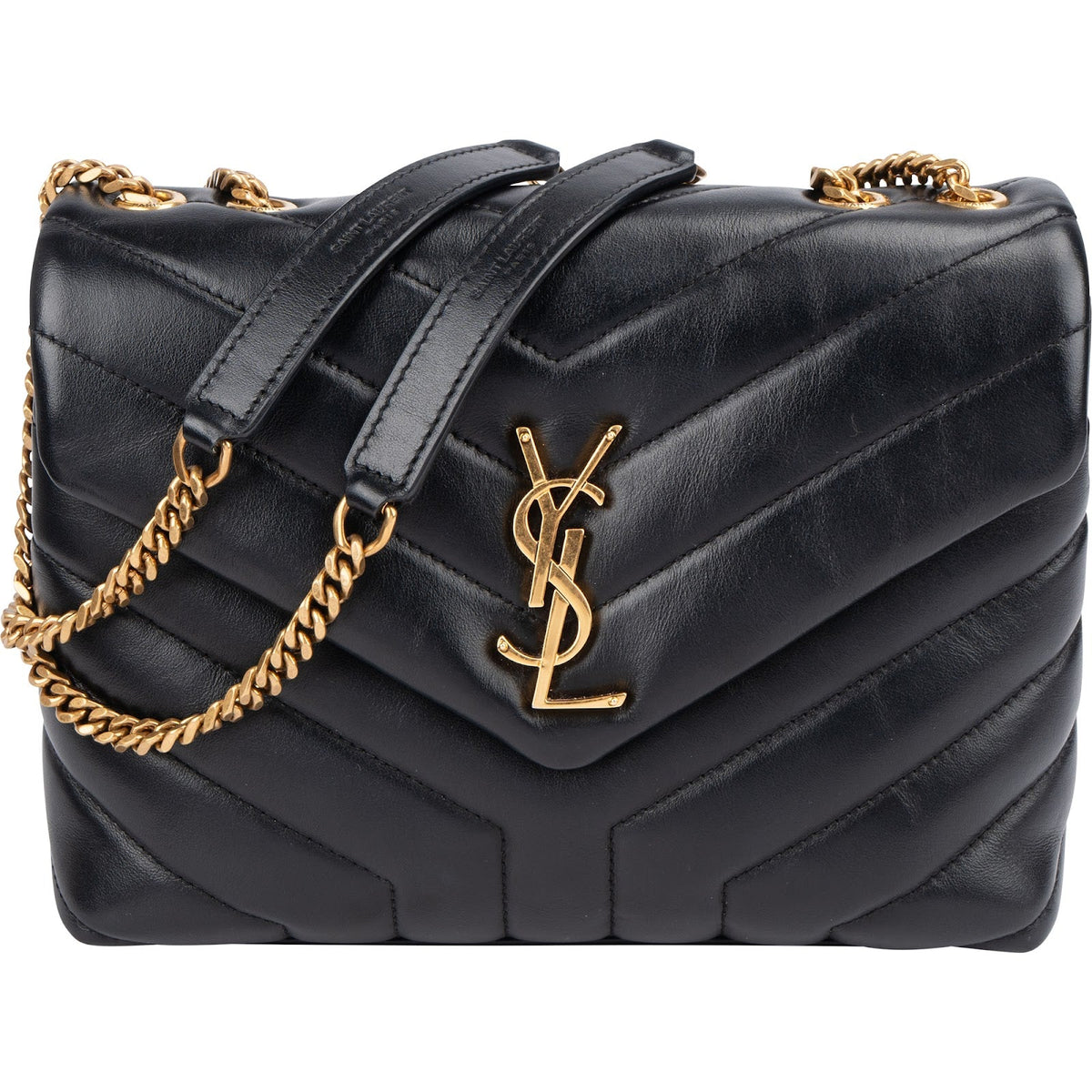 Saint Laurent Small Loulou aus gestepptem Kalbsleder – Vorderansicht