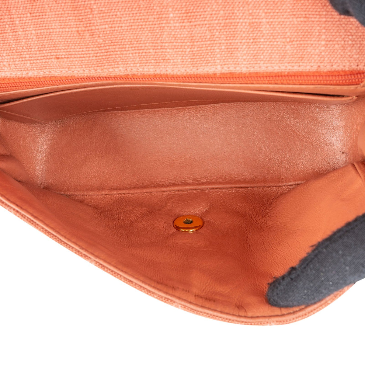 Borsa a tracolla Chanel Diana piccola in cotone trapuntato con patta singola e dettagli in oro 24K