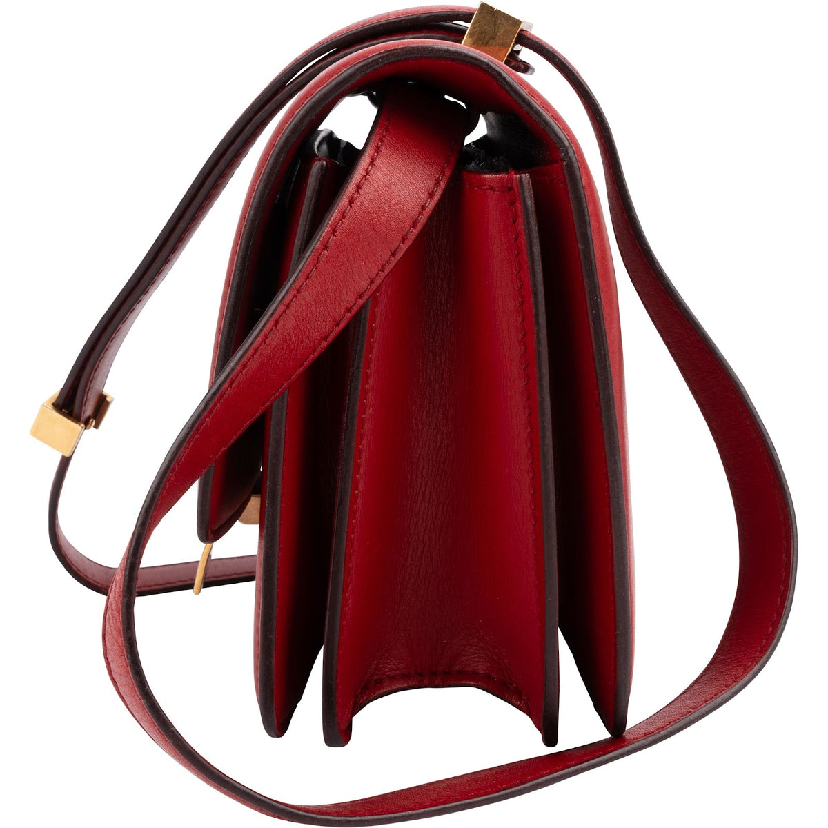 Celine Small Triomphe aus rotem Box-Kalbsleder – Ansicht 4