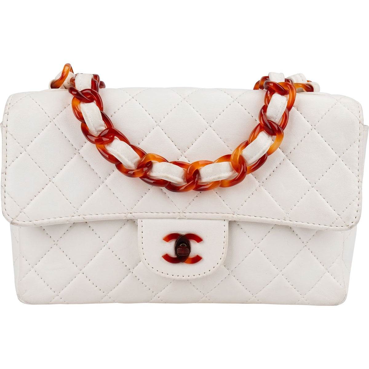 Chanel Quilted Lambskin Tortoise Medium Single Flap Shoulder Bag