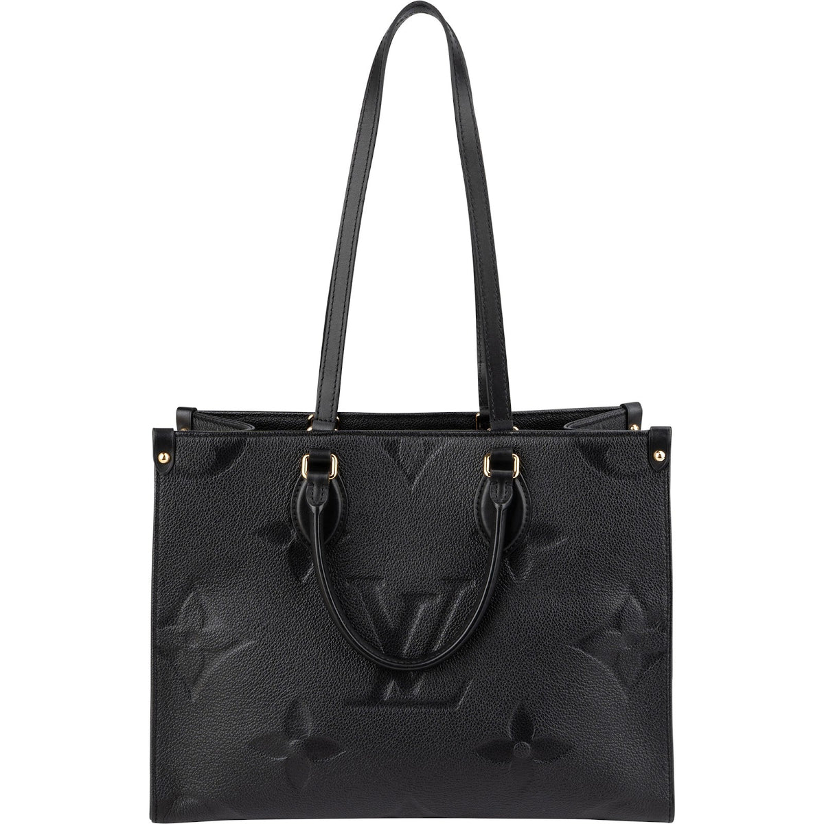 Sac porté épaule Louis Vuitton OnTheGo MM en cuir Monogram Empreinte noir