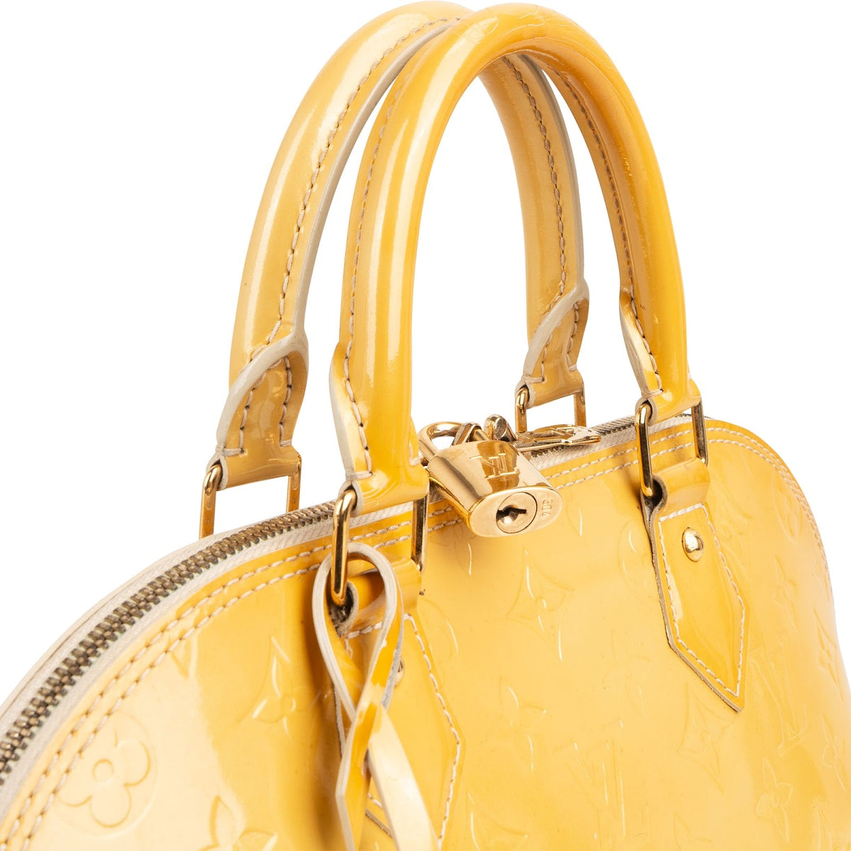 Louis Vuitton Alma PM aus gelbem Monogram Vernis – Ansicht 2