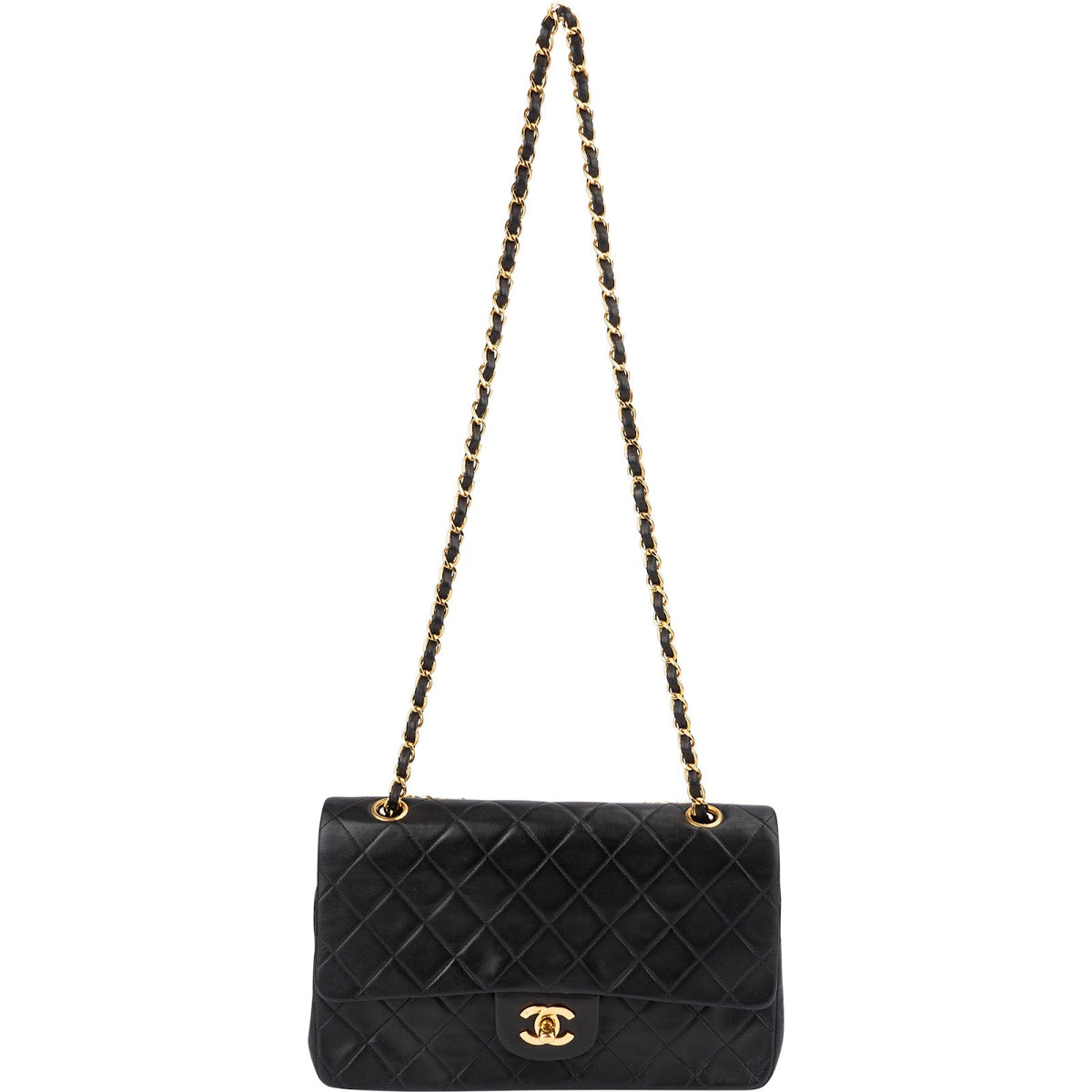 Chanel Lammleder Gold Medium Double Flap Schultertasche, Bild 10 von 14