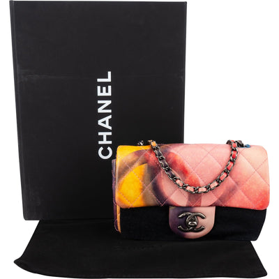 Chanel Quilted Lambskin Multicolor Flower Power Rectangular Single Flap Mini Crossbody Bag