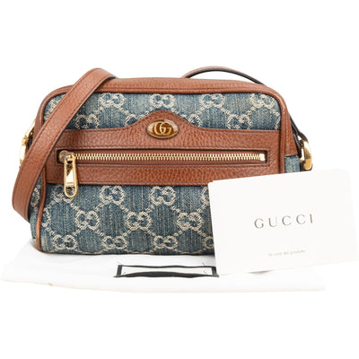 Gucci Monogram GG denim Ophidia Camera crossbody tas