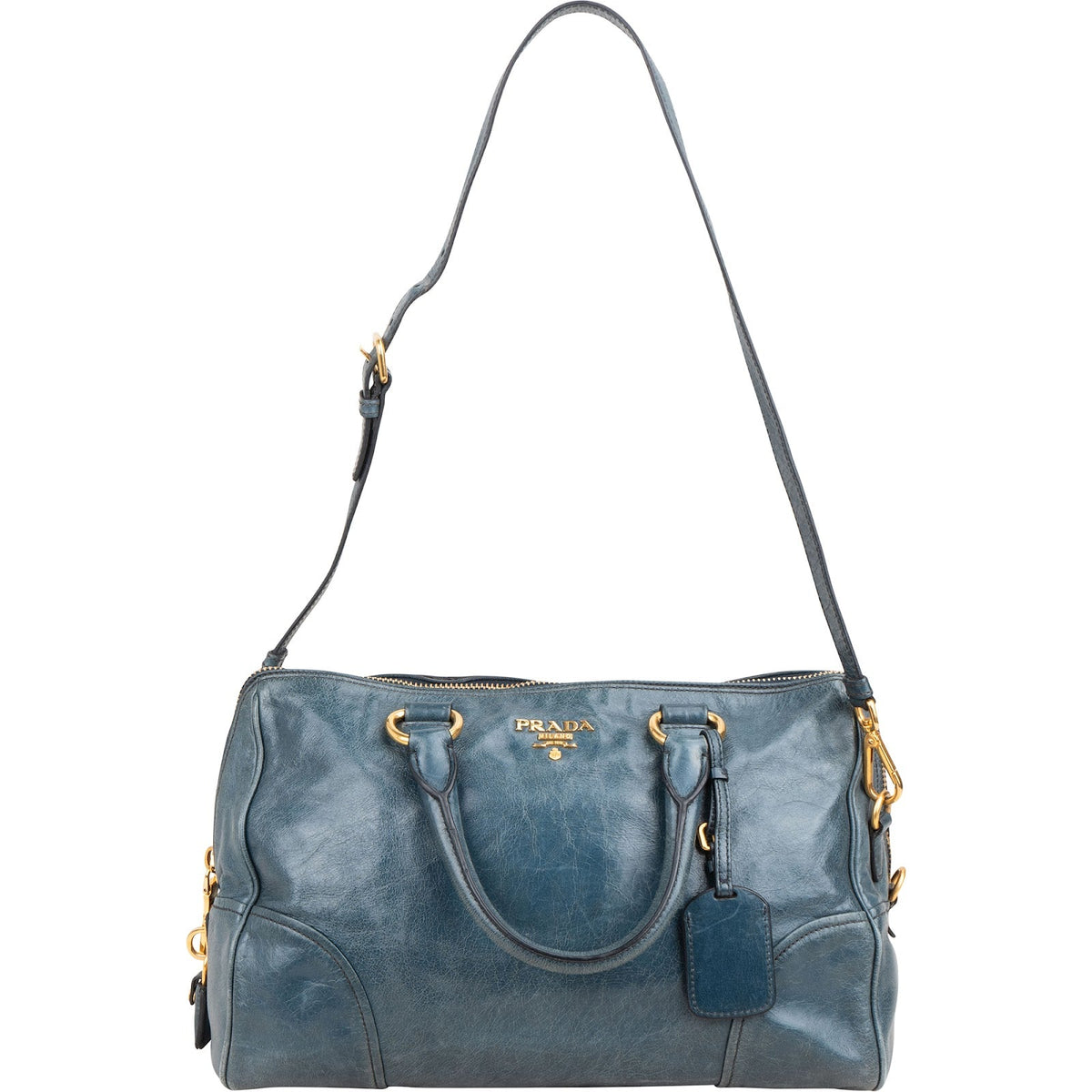 Prada Vitello Lux Leather Bauletto Handbag