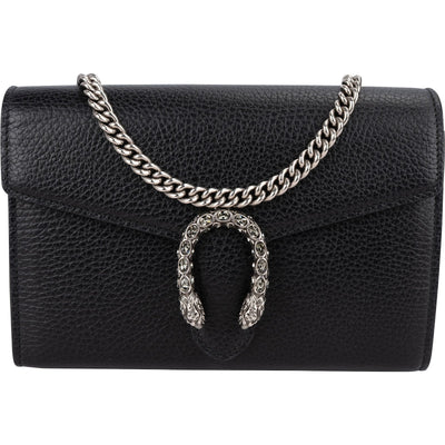 Gucci Grained Leather Dionysus Crystal Super Mini Crossbody Bag