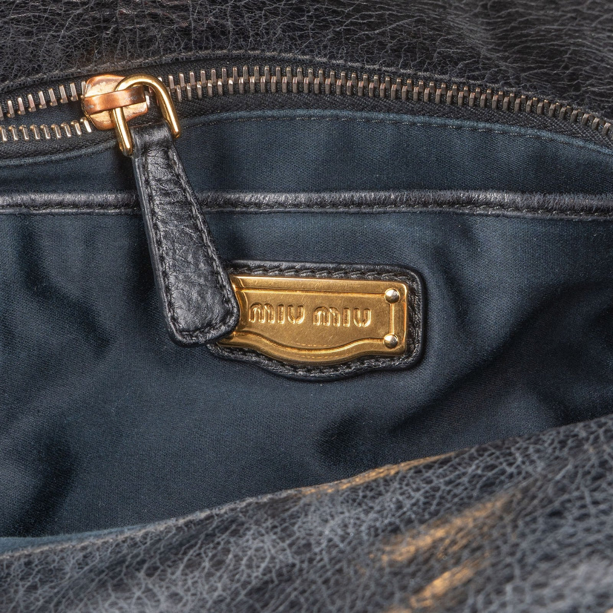 Miu Miu Vitello Lux Leder Satchel Handtasche, Bild 10 von 11