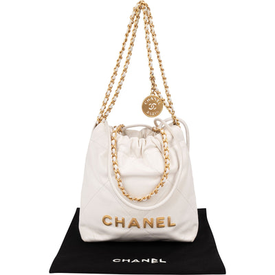 Chanel 22 Quilted Calfskin Drawstring Crossbody Shoulder Bag