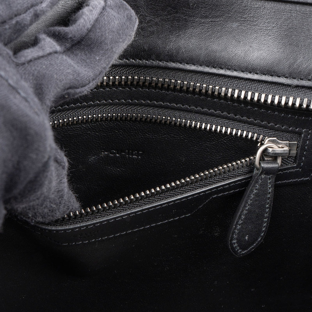 Borsa a mano Céline Luggage in pelle di vitello martellata e liscia e camoscio, tricolore