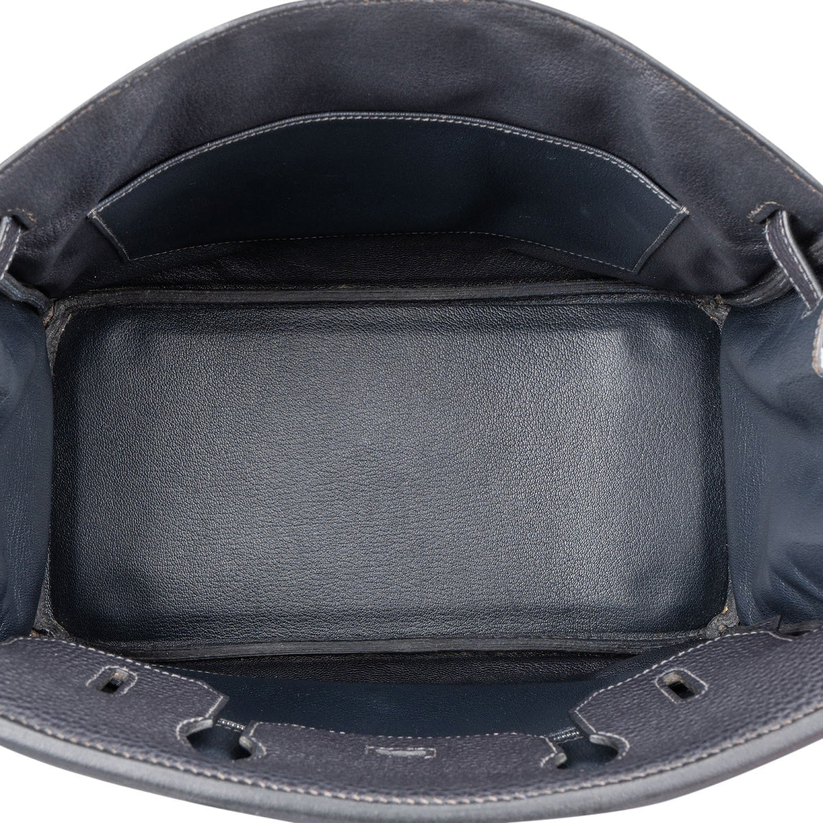 Borsa a mano Hermès Palladium Birkin 30 in pelle Togo Dark Navy Bleu
