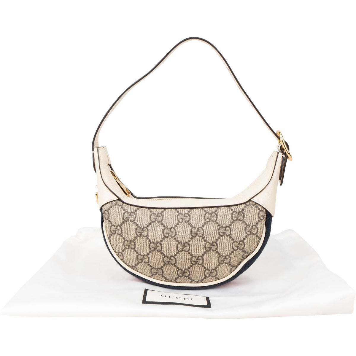 Gucci Web Stripe Ophidia Half-Moon Mini Schultertasche, Bild 2 von 11