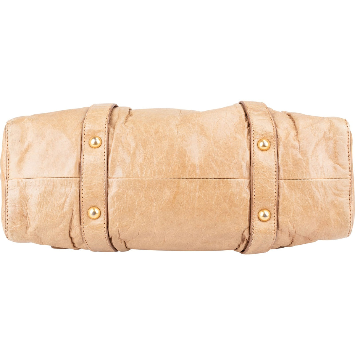 Miu Miu Gathered Drawstring Satchel aus Vitello-Lux-Leder – Ansicht 6