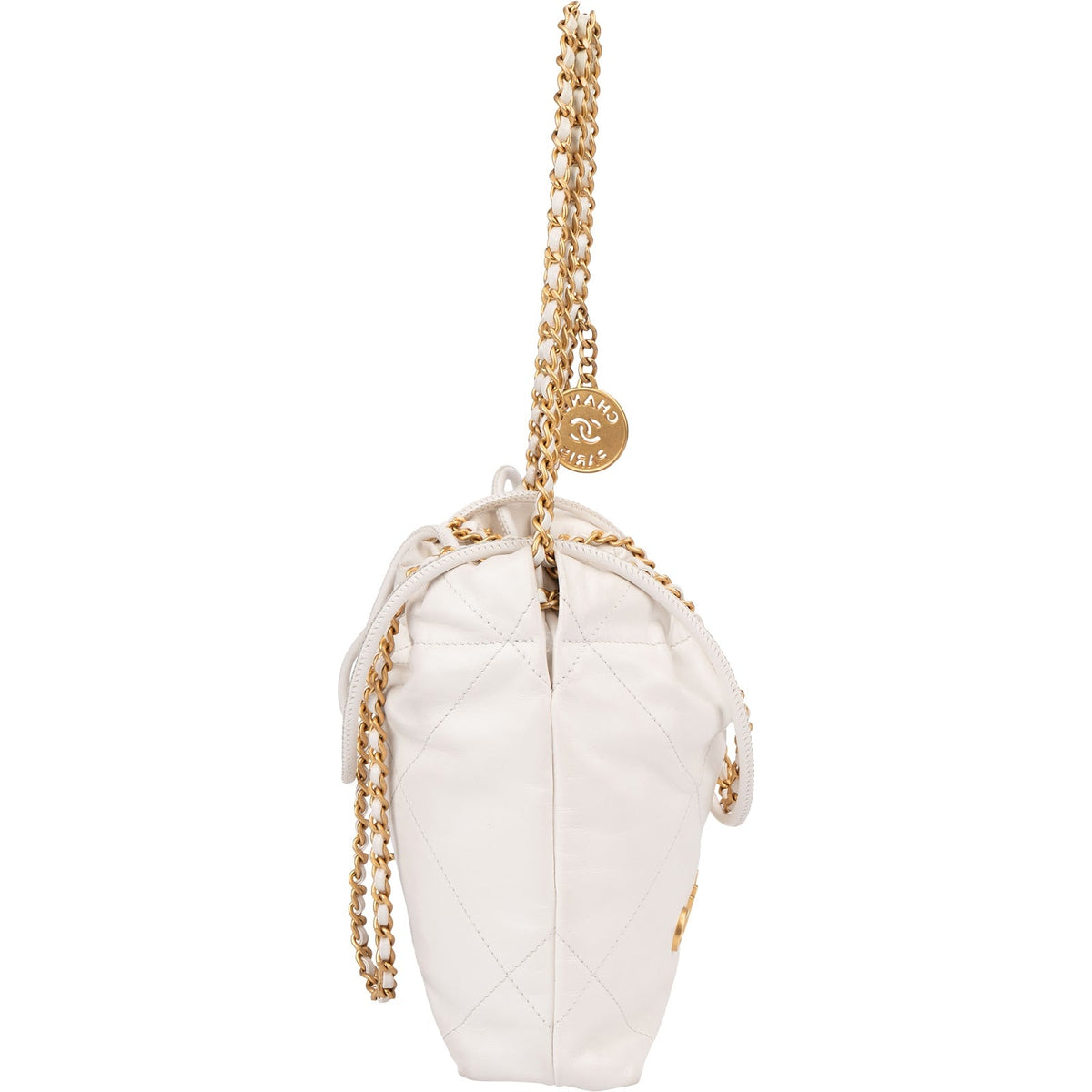 Chanel 22 gewatteerde kalfsleren Drawstring Crossbody crossbody tas