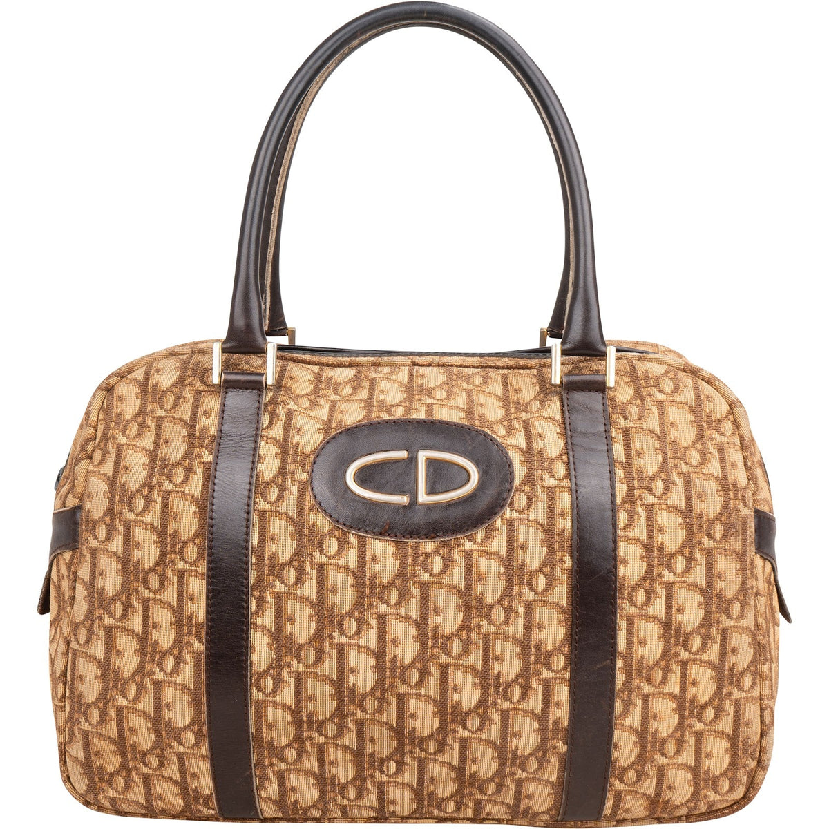 Christian Dior Trotter Monogram Boston aus Canvas und Leder – Vorderansicht