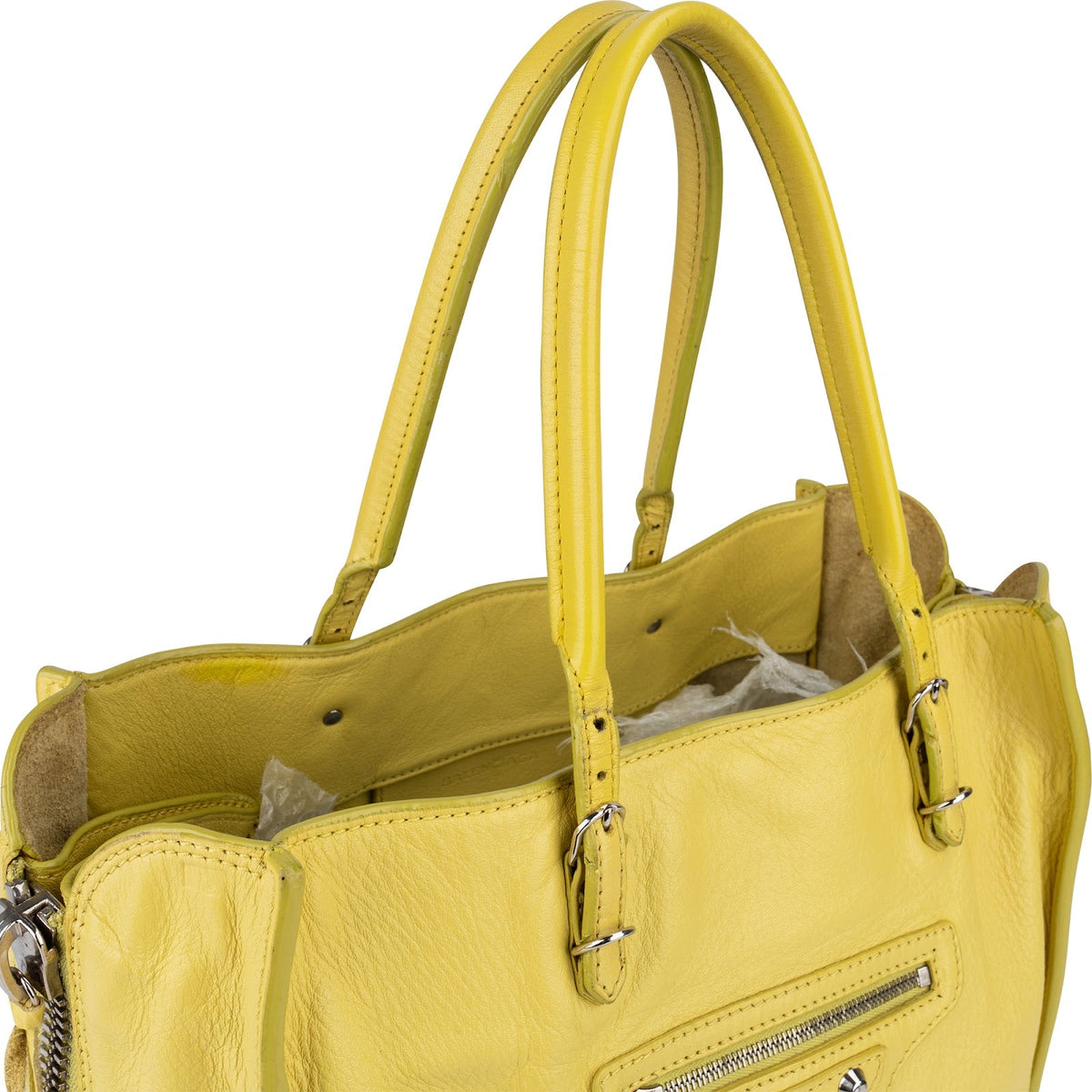 Balenciaga Paper Side Zip Tote aus Leder – Ansicht 2