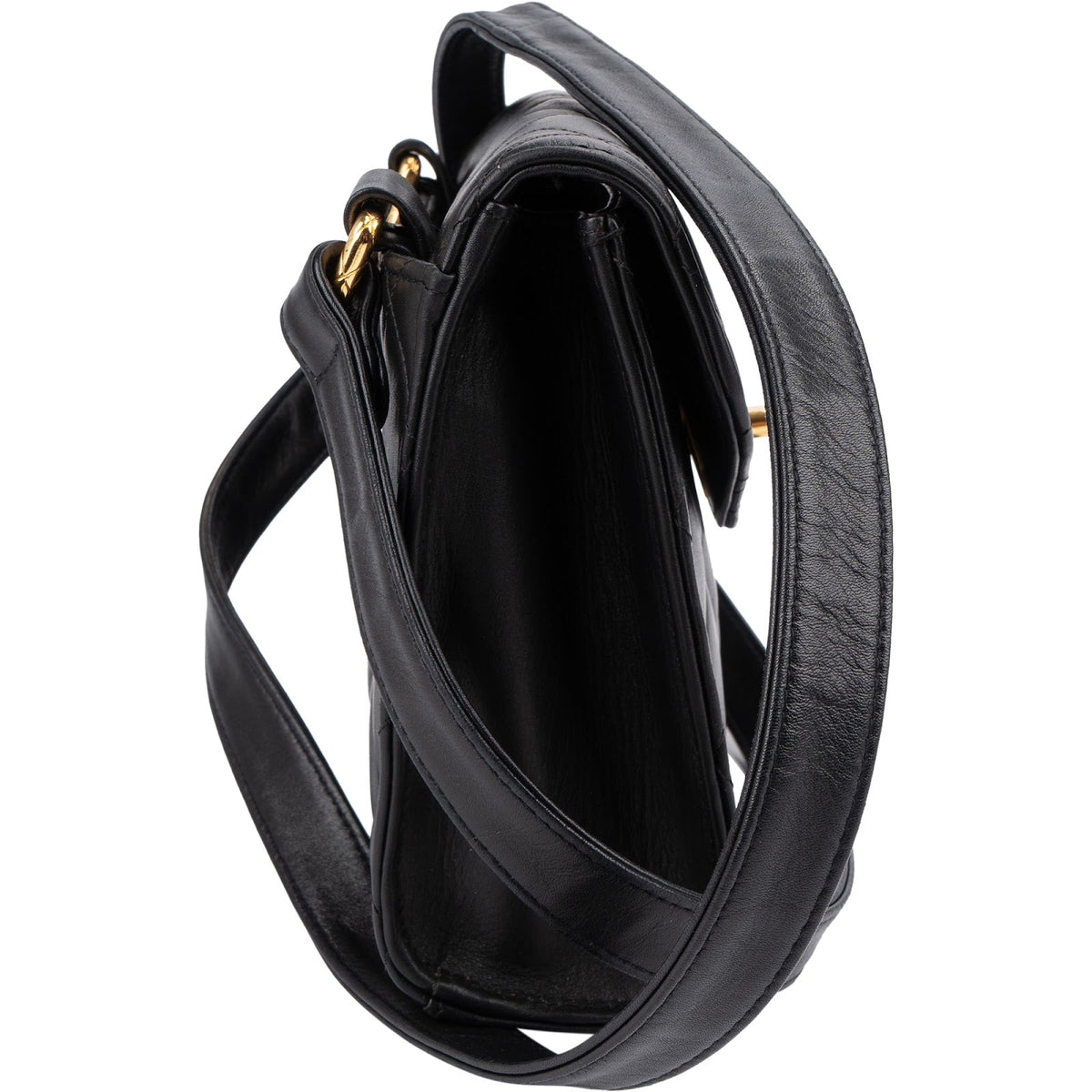 Chanel Quilted Lambskin 24K Gold Single Flap Crossbody Bag